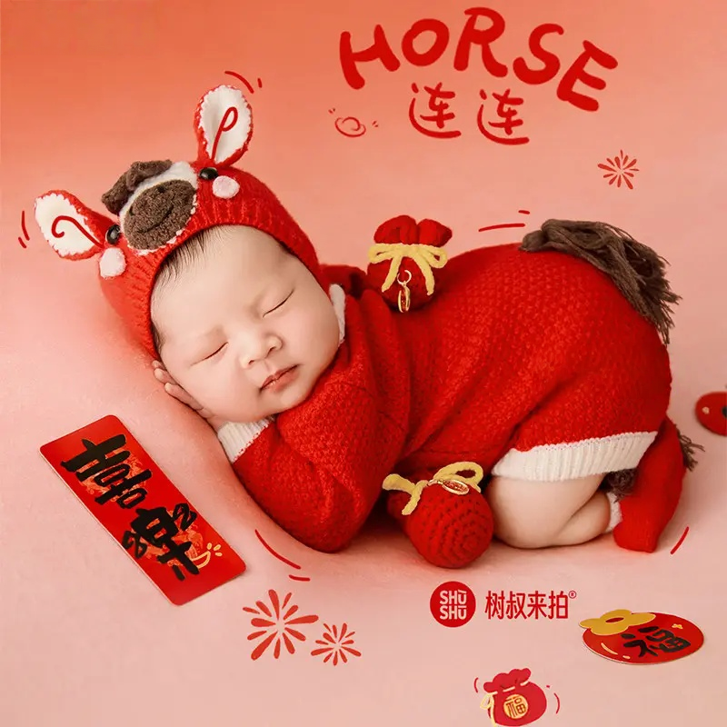 2026 Red Horse Theme Set - Newborn Photography Props - Image 3